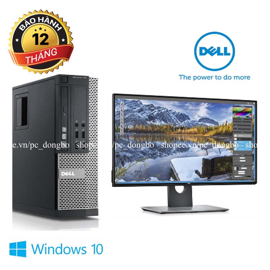 Bộ máy tính để bàn Dell Optiplex core i7, Ram 8GB, ổ cứng SSD 120GB, HDD 500GB, Màn hình DELL Dell 22 inch- BH 12T