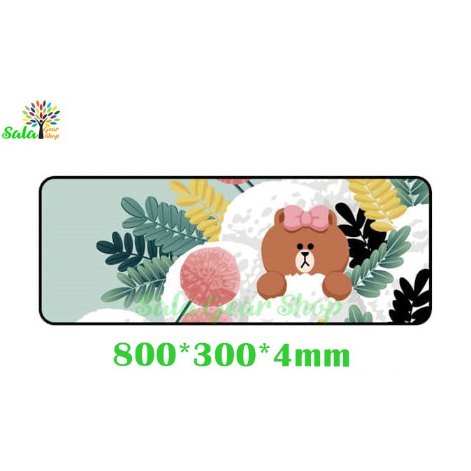Miếng Lót chuột Hình Gấu cute khổ lớn 800*300*4mm