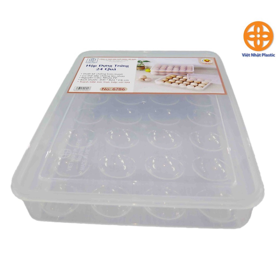 khay đựng trứng 24 quả, hộp đựng trứng nhựa trong suốt tránh va đập