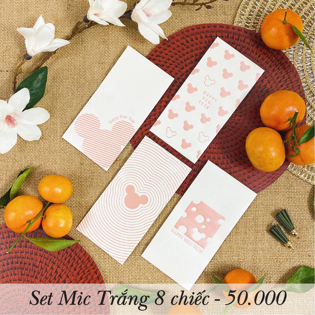 SET LÌ XÌ MI CK EY Trắng - 8 chiếc - Hình chụp thật