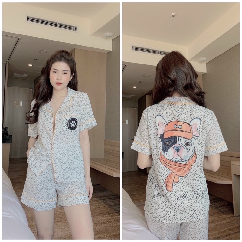 Bộ ngủ Lụa mango hình chú cún