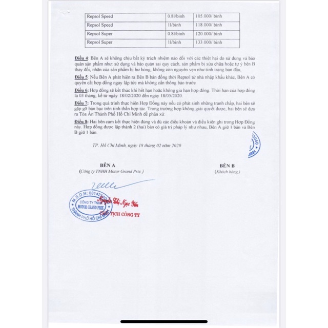 NHỚT REPSOL SYNTHENTIC 10W40 MB 800ml - 1L DÀNH CHO TAY GA CAO CẤP