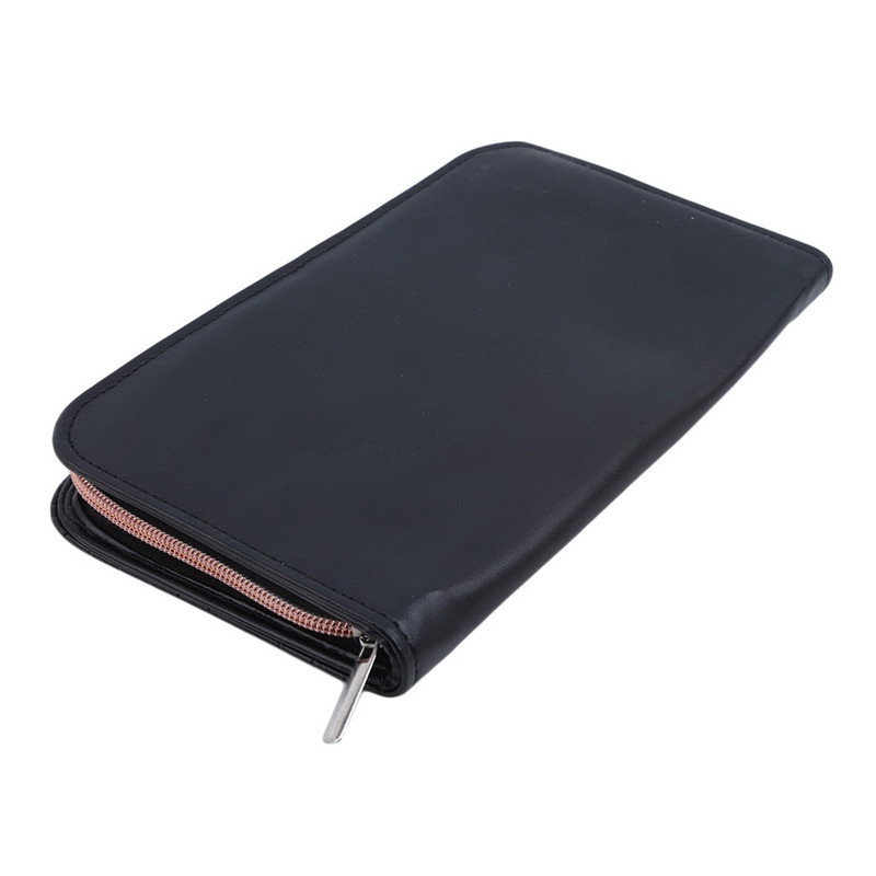 (Hàng Mới Về) Túi Da Pu Khóa Kéo Đựng Cọ Trang Điểm Tiện Dụng