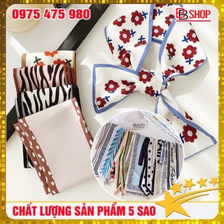 Khăn lụa turban ruy băng choàng cổ buộc tóc phong cách retro cho nữ