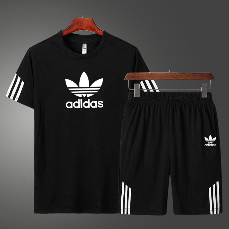 Bộ Áo Liền Quần Thể Thao Adidas Tay Ngắn Dáng Rộng Thiết Kế Đơn Giản Thời Trang Mùa Hè Cho Nam