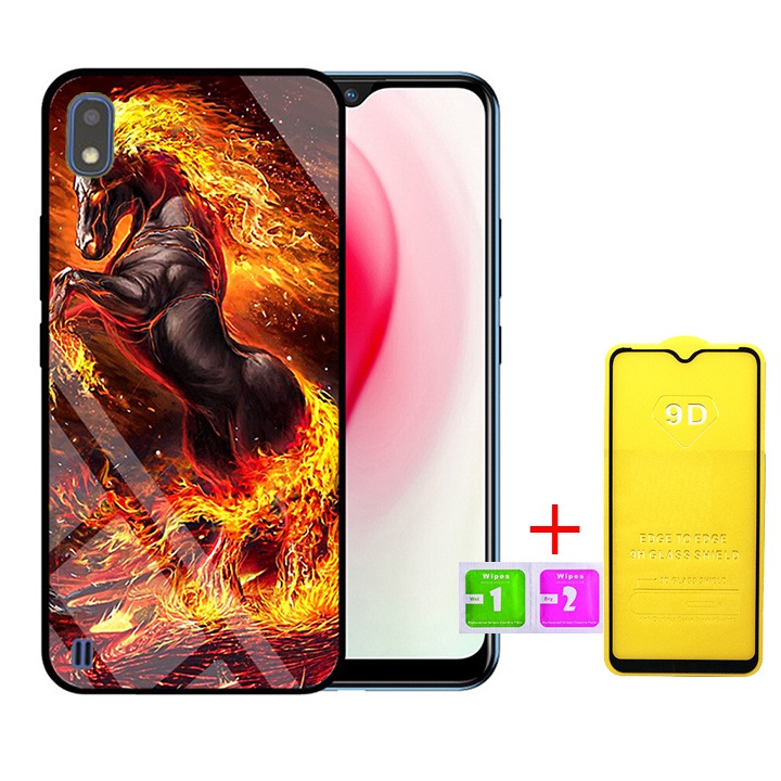 Combo Ốp lưng SAMSUNG A10 + 1 kính cường lực full màn hình, Kính 3D sang trọng Không nhòe, không phai ( Tim shop )