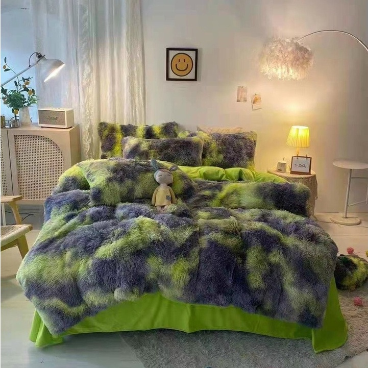 Trọn bộ Chăn Ga Gối Nhung Nỉ Lông Dài (TẶNG GỐI TIM,VỎ GỐI ÔM,TÚI SÁCH) hàng nhập khẩu giá rẻ