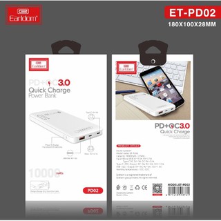 Sạc Dự Phòng Earldom PD-02 10.000mah