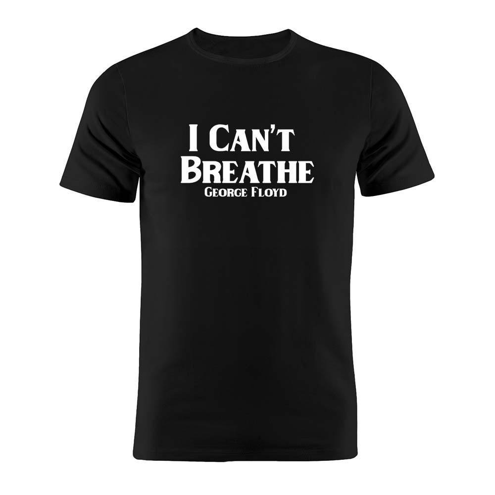 Mùa hè giản dị nam cotton Áo Black Lives Matter I Can 't Breathe George Floyd Tee màu đen mới