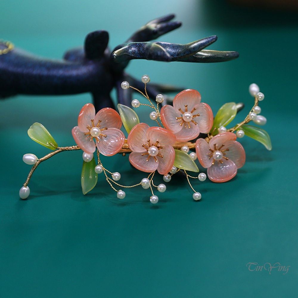 Kẹp tóc GETNOIVAS bằng hợp kim không gây dị ứng họa tiết hoa tráng men làm quà tặng giáng sinh / valentine cho bé gái