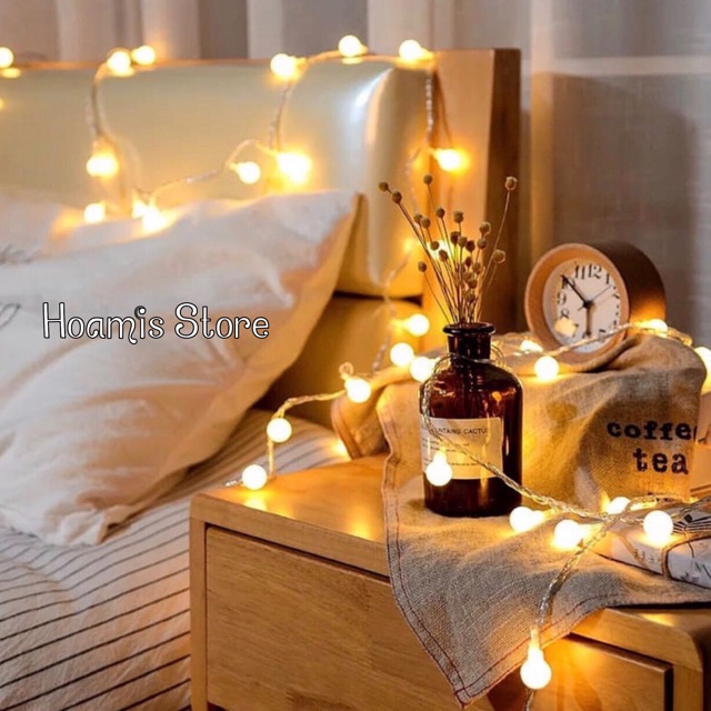 Đèn cherry ball ánh sáng vàng / nhiều màu trang trí phòng ngủ, quán cafe, trang trí giáng sinh noel