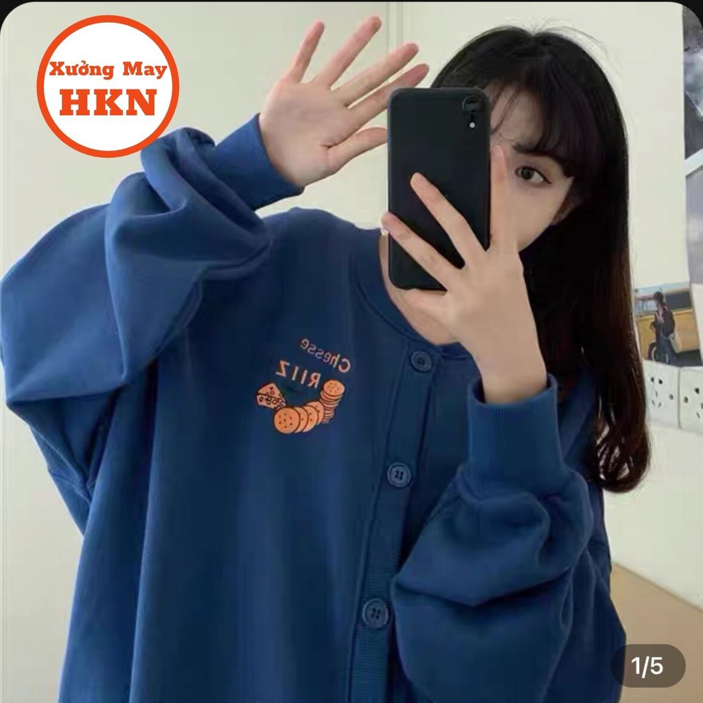 Áo Cardigan Riiz Nữ Form Rông Chất Nỉ Mềm Mại Mã 490 Xưởng May HKN | BigBuy360 - bigbuy360.vn