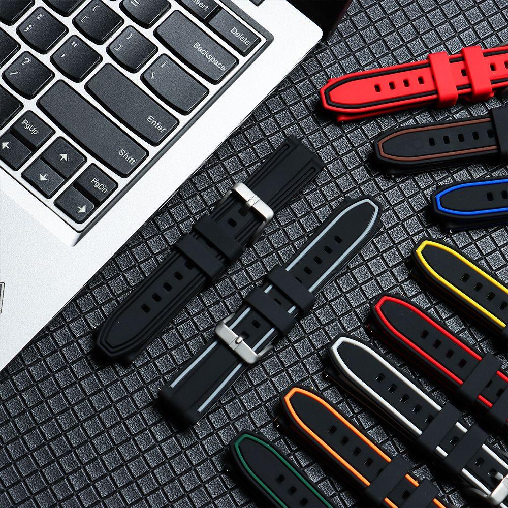 BTLIMER Dây Đeo Đồng Hồ Thay Thế Bằng Silicone Mềm Nhiều Màu 20 22 24mm