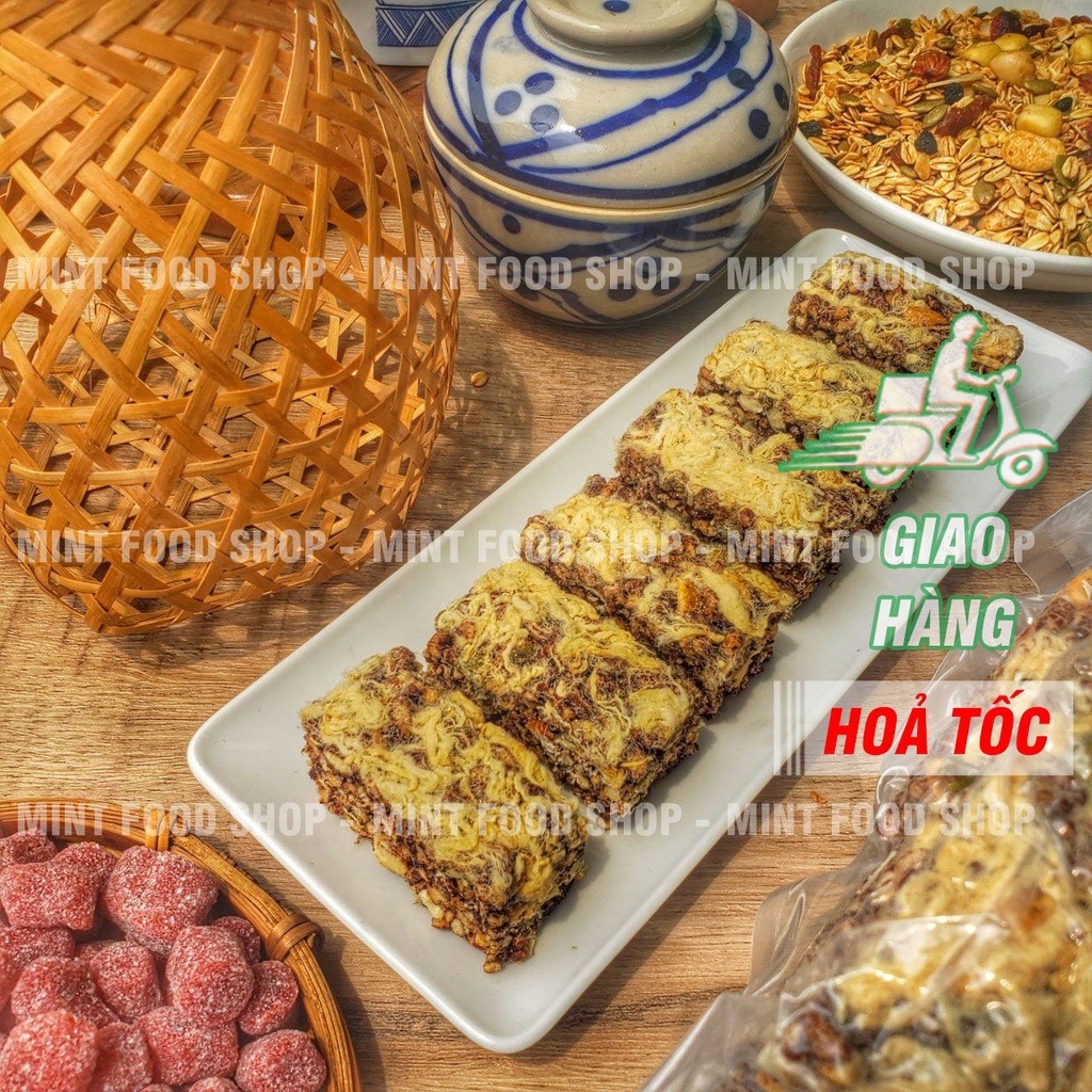 Thanh Gạo Lứt Ngũ Cốc Chà Bông Túi 500Gr - Thanh Gạo Lứt Chà Bông Mix Hạt Dinh Dưỡng