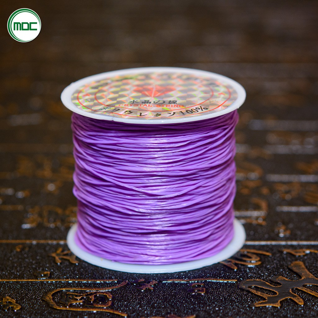 Dây Xỏ Vòng Chỉ Chun Tơ Mảnh Co Dãn Để Xâu Hạt Đá Phong Thủy Nhiều Màu Sắc - Chỉ tem trắng