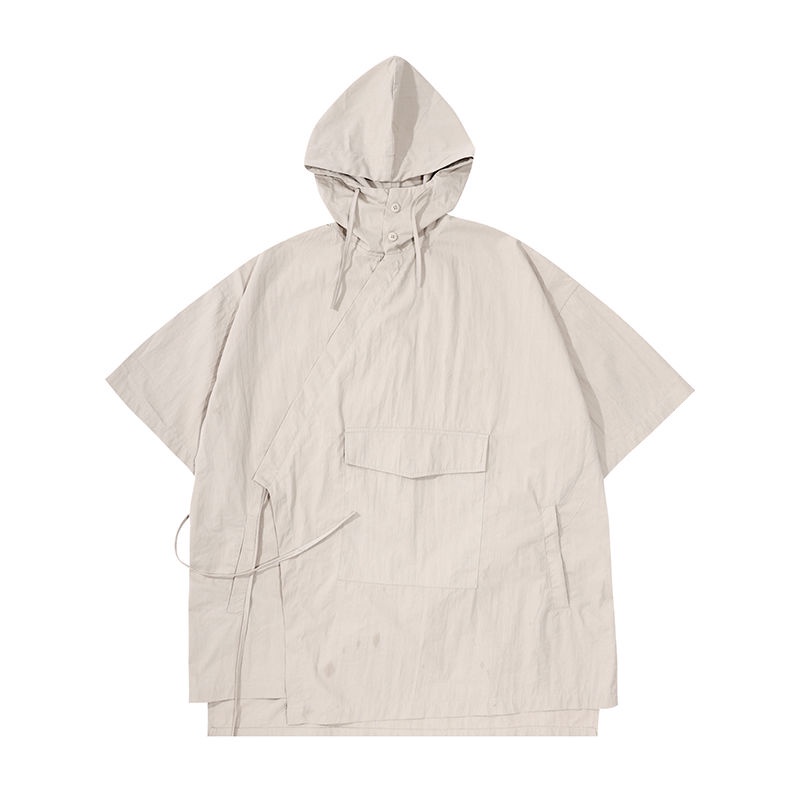 Áo Khoác Chống Nắng Dáng Rộng Có Mũ Trùm Phối Khóa Cài Kiểu retro Nhật Bản Thời Trang Mùa Hè