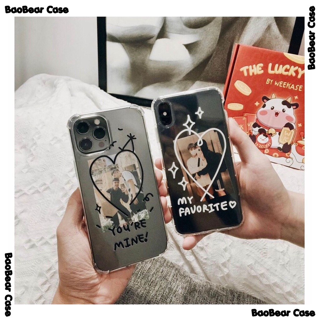 Ốp đôi Trái tim In theo yêu cầu iphone 6/6Plus, 7/8plus, X/Xs, XsMax , 11, Xr, 11pro, 11ProMax, 12/12pro, 12ProMax...