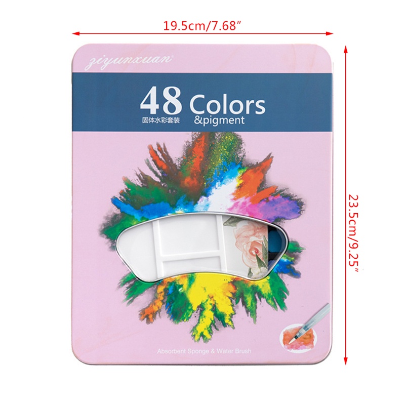 Set 48 Màu Nước Dạng Rắn Kèm Cọ Vẽ Cho Người Mới Bắt Đầu