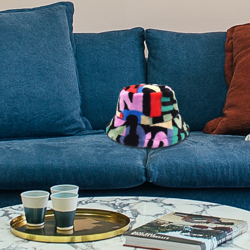 Nón Tai Bèo Lông Thỏ Giả Vành Rộng Không Có Vành Che Phủ Mặt Giữ Ấm