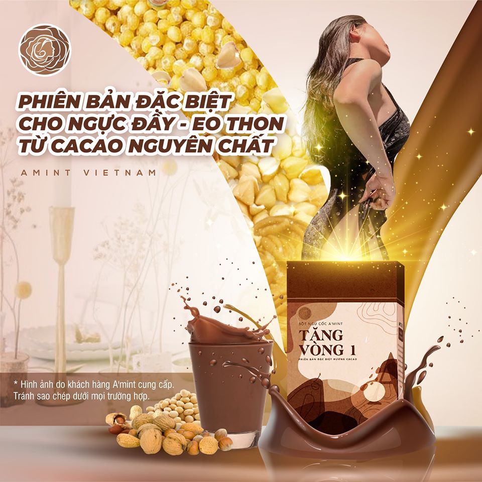 Bột tăng vòng 1 amint cacao - giảm mỡ (tặng video hướng dẫn)