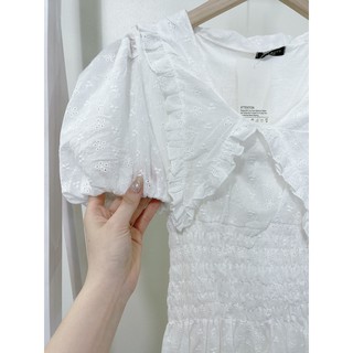 [chất đẹp] váy nữ hoa ren cổ bẻ cao cấp đầm hoa chất thô hoa dệt nổi lót cotton siêu 4