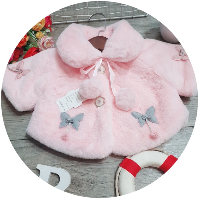 Áo choàng lông cao cấp cho bé