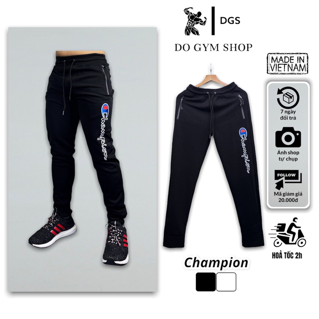 Quần dài gym nam DO GYM SHOP dáng quần ôm thể thao, thun polyester co giãn thoáng mát không xù lông