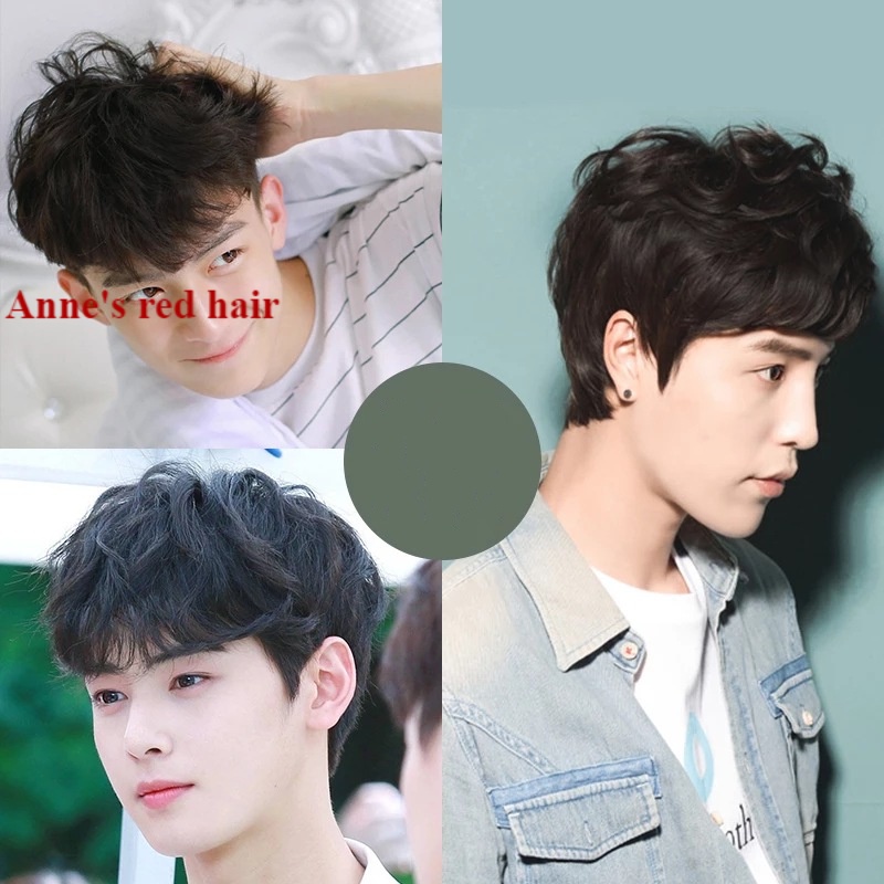 Tóc giả xoăn thoáng khí thời trang tự nhiên cho nam