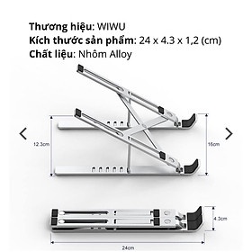 Kệ Wiwu Laptop Stand Dành Cho Laptop S400 Điều Chỉnh Độ CaoGiá Đỡ Laptop, Máy Tính Bảng, Đọc Sách - Hàng Chính Hãng