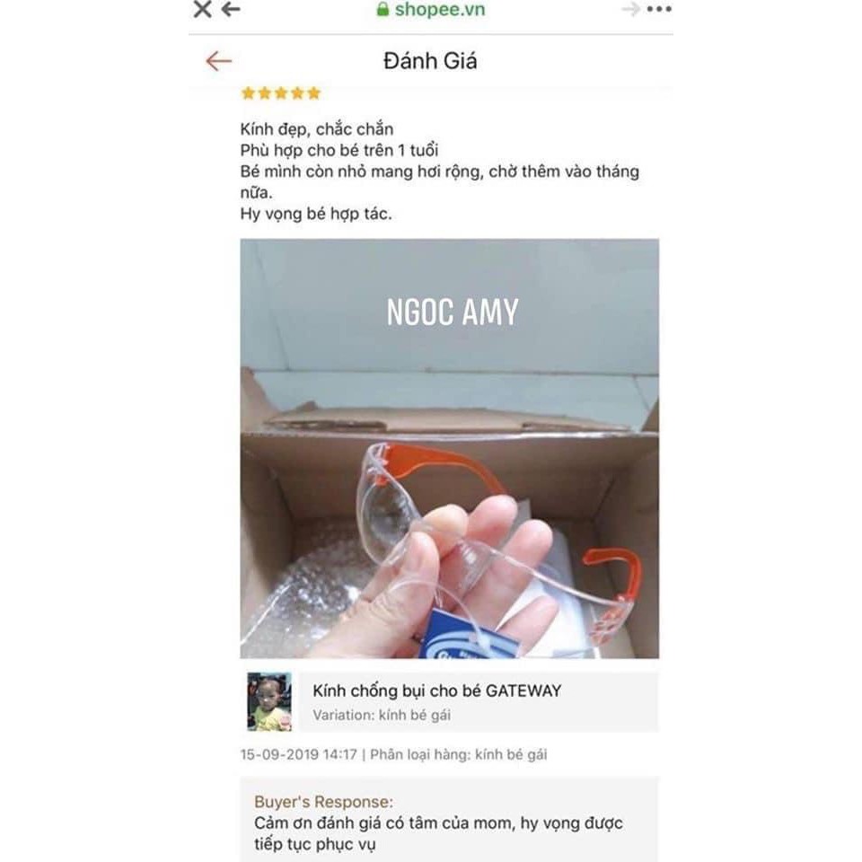 [Được chọn màu] Kính chống bụi, , chống UV cho bé GATEWAY