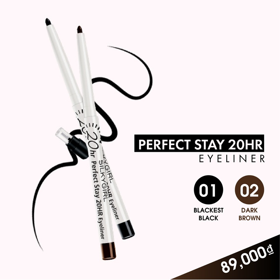 Chì viền mắt Silkygirl Perfect Stay 20HR Eyeliner-[Cocolux]