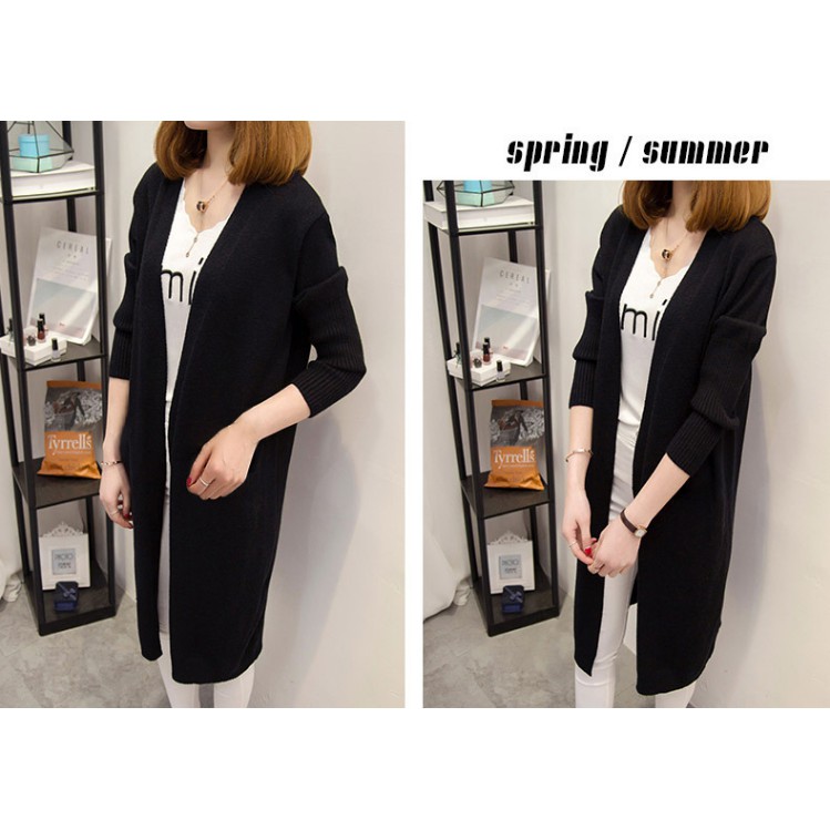 [MỚI VỀ] Áo Cardigan Dài Tay dáng dài mùa thu đông phong cách Hàn Quốc 2 màu đen và nâu vàng