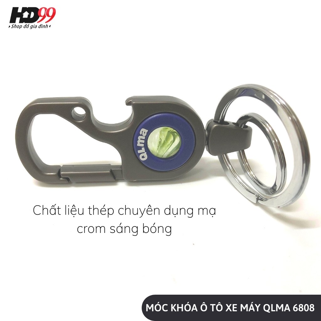 Móc Khóa Xe Máy Ô tô ️Cao Cấp QLMA 6808 | Móc Khóa Thép Cao Cấp Gài Thắt Lưng Cho Nam, chức năng mở bia cực tiện dụng