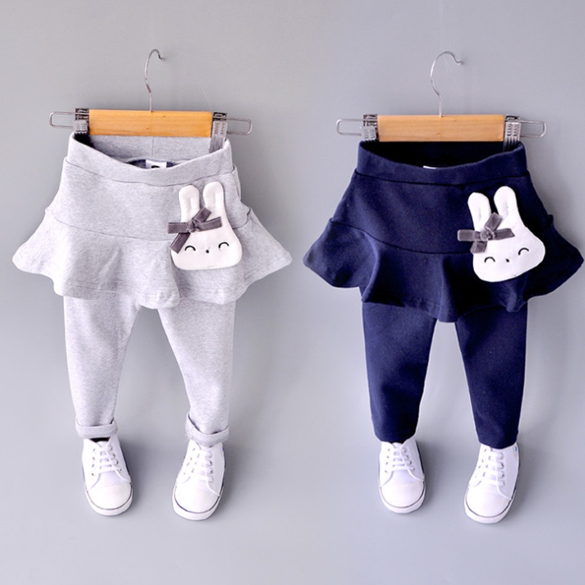 Váy Cho Bé Gái Kết Hợp Quần Legging Đẹp Mã K26, Đồ Mặc Thu Đông Bé Gái Họa Tiết Thỏ Trắng Dễ Thương Phong Cách Hàn Quốc