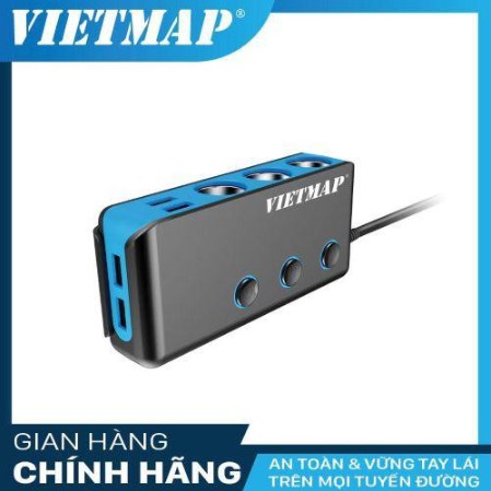 Bộ Chia Nguồn Ô tô VietMap VM71 Cao Cấp – Bộ Chia 3 Tẩu Thuốc 4 Cổng Sạc USB
