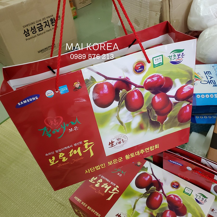 Táo đỏ Hàn Quốc sấy khô hộp 1KG