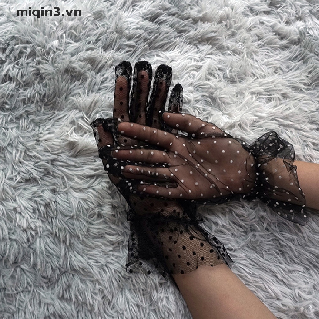 Bộ 3 đôi găng tay vải tuyn phối ren dáng ngắn co giãn thời trang mùa hè thu cho nữ | BigBuy360 - bigbuy360.vn