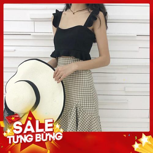 chân váy kẻ sọc xoè đuôi cá kiểu dáng dài - Siêu HOT