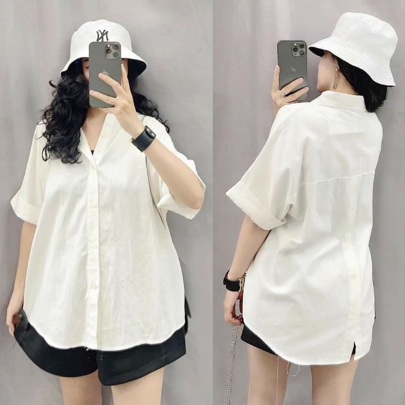 60-90KG ANH BIGSIZE Áo sơ mi lưng cúc sau chất trượt thái MS250