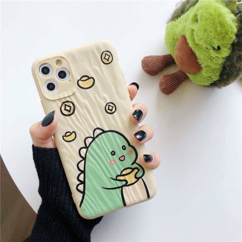 Ốp điện thoại silicon mềm họa tiết khủng long hoạt hình 3D cho IPhone 11 11pro max XSmax XR 6 7 8 6Plus 8plus | BigBuy360 - bigbuy360.vn