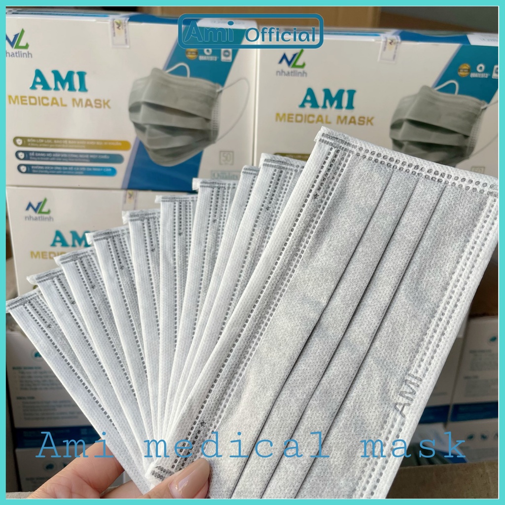 Khẩu trang y tế Ami Medical Mask hộp 50c đủ màu - Ami official
