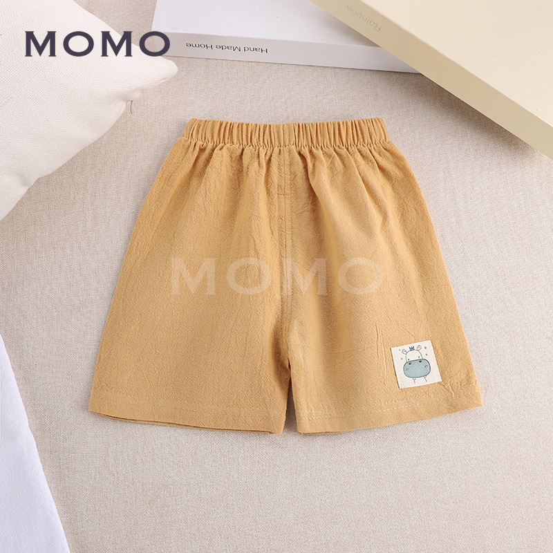 Quần Short Cotton Màu Trơn Kiểu Hoạt Hình Xinh Xắn Cho Bé 1-7 Tuổi