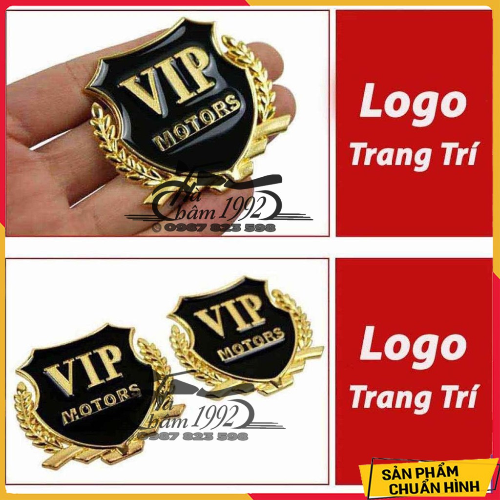 Logo Trang Trí Ô tô - Xe Máy &quot;VIP&quot; 2 Màu Bạc Và Vàng (Giá 1 Chiếc) Hàng Loại 1