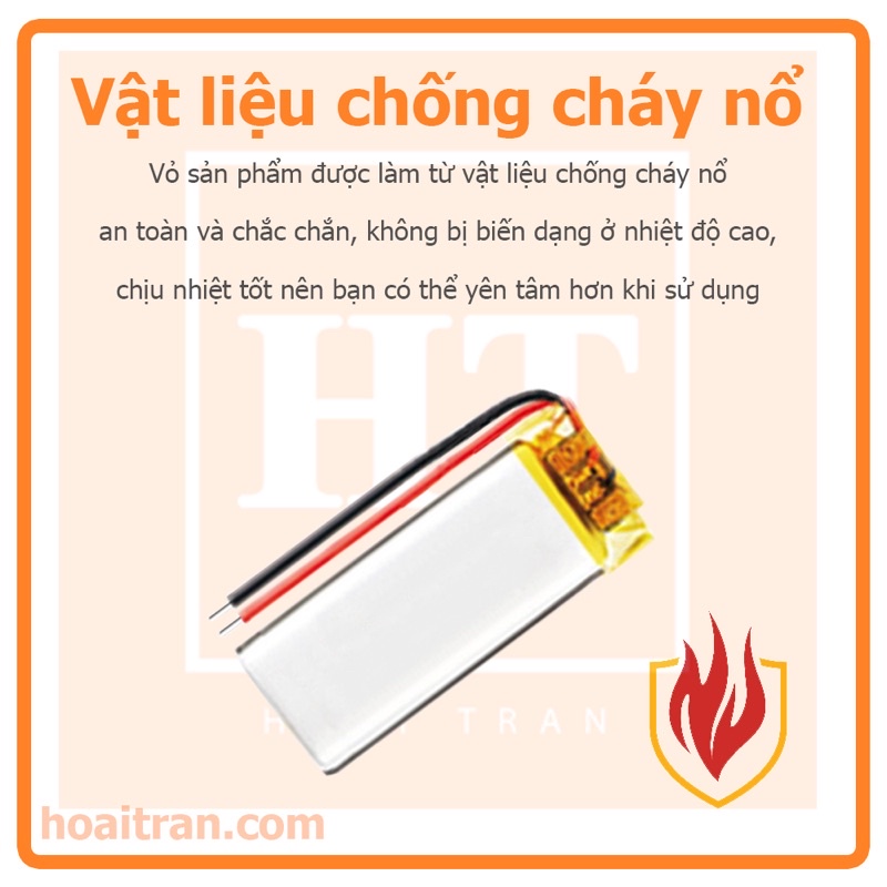 [Loại 1]Pin Li-Po 3.7V 701230 230-250 mAh (Lithium Polyme) cho hộp sạc tai nghe Bluetooth