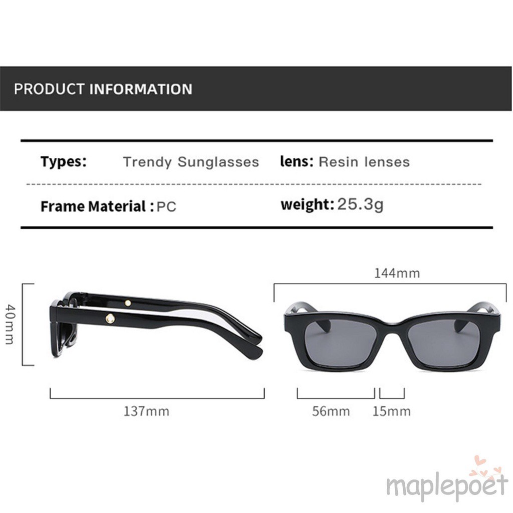 Kính Mát Gọng Chữ Nhật Chống Tia Uv400 Thời Trang Cho Nữ | BigBuy360 - bigbuy360.vn