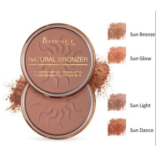 Tạo khối rimmel natural bronzer powder 020 sunshine, 022 sun bronze, 027 sun dance