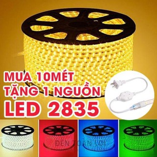 Combo 10 mét Đèn Led Dây 2835 led đôi ánh sáng trắng hoặc vàng kèm nguồn