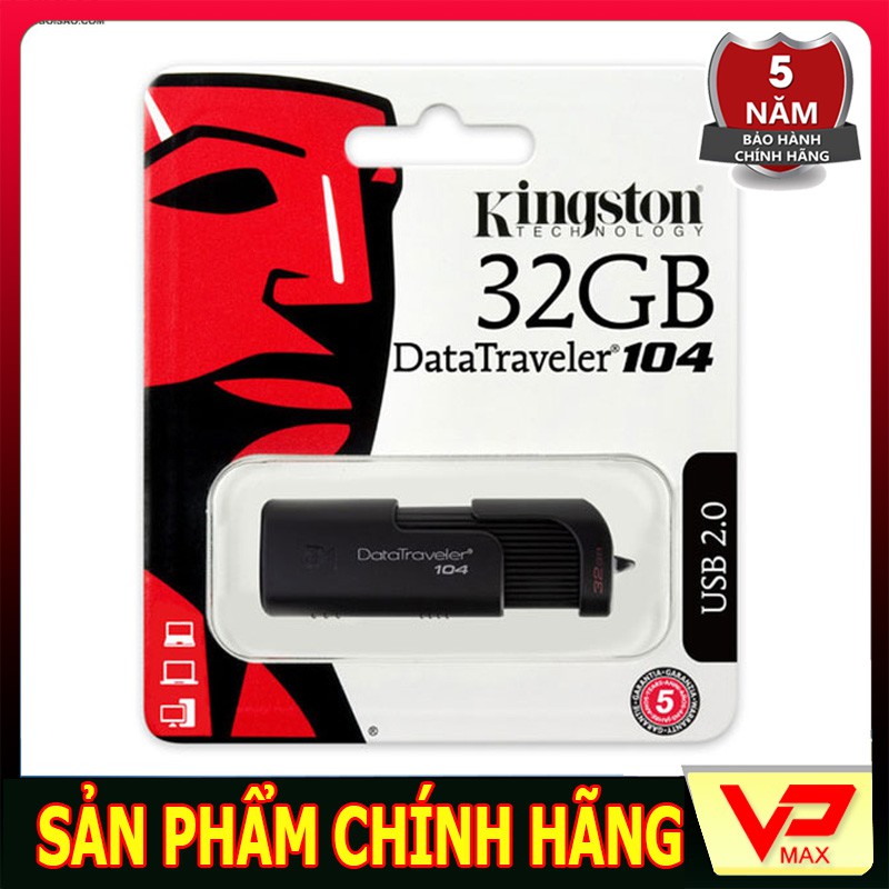 USB Kingston DT104 32GB - Bảo hành chính hãng 5 năm