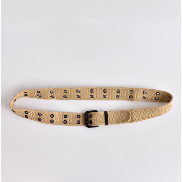 Thắt lưng vải, Dây nịt vải nam ngầu lỗ to màu đen nâu pon.mens hà nội hcm