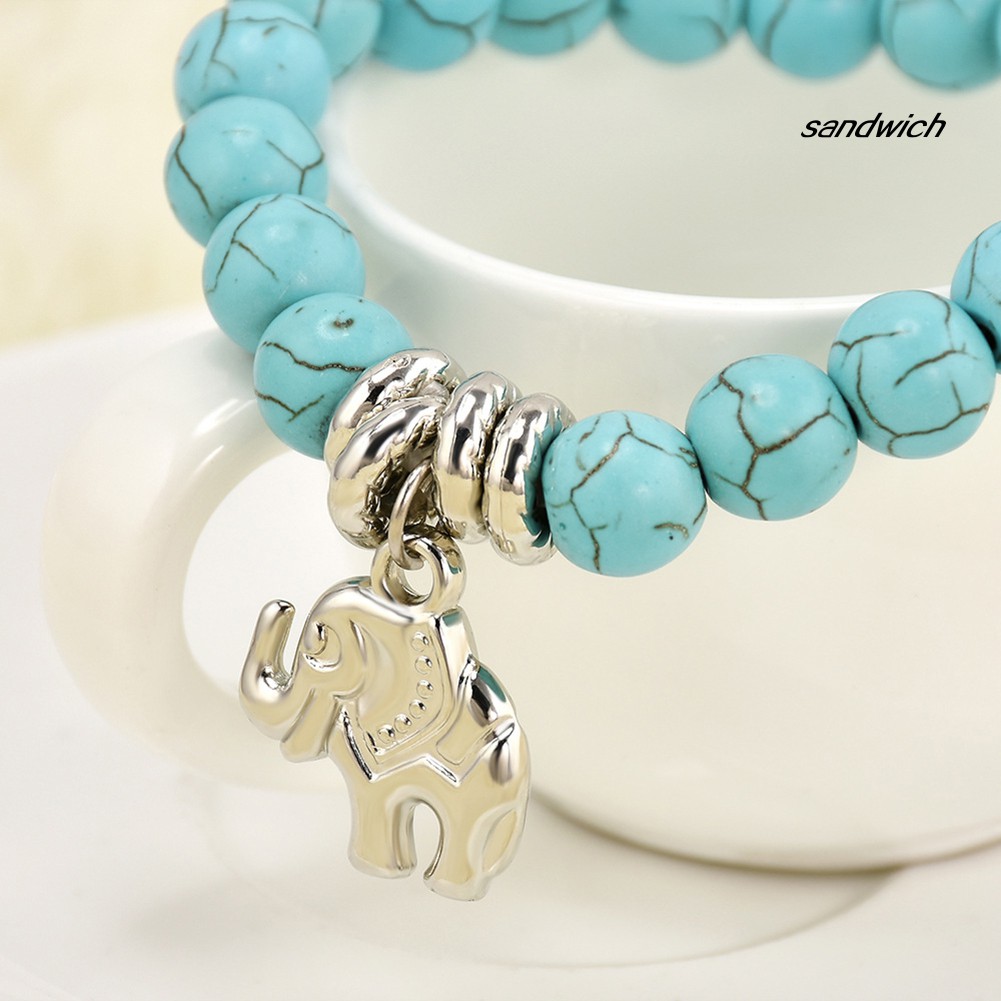 Vòng Tay Chuỗi Hạt Đá Ngọc Lam Tự Nhiên Thời Trang